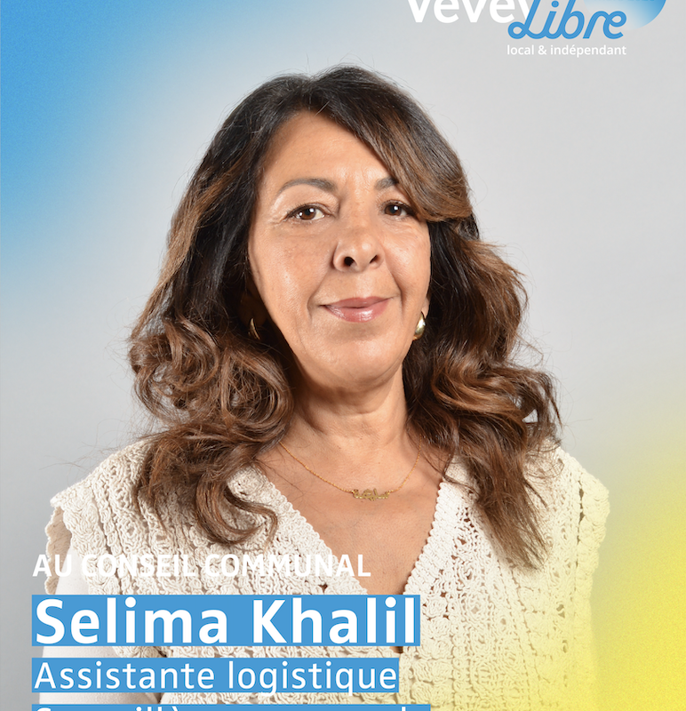 Selima Khalil, 58 ans, assistante logistique, a accepté de se porter à nouveau candidate au Conseil communal pour défendre ses valeurs et contribuer à améliorer la qualité de vie de nos concitoyens.