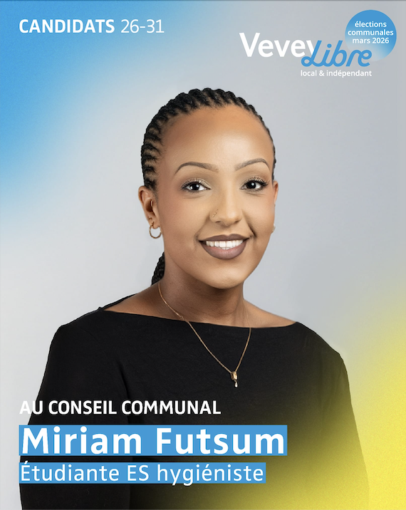 Miriam Futsum souhaite être actrice de l'évolution de sa ville. Étudiante hygiéniste dentaire, elle travaille également comme caissière dans le commerce de détail pour subvenir à ses besoins.