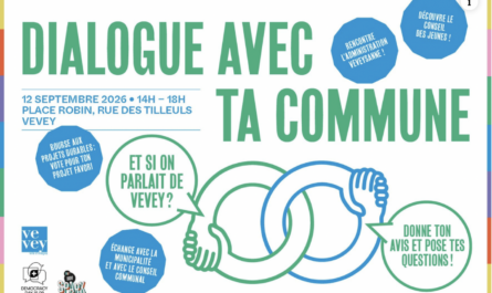 Plusieurs de nos élus participeront à «Dialogue avec ta Commune», samedi 12 septembre, de 14h à 18h, à la place Robin. Ils viendront écouter vos préoccupations, échanger sur l’avenir de Vevey et répondre à vos questions. Une occasion concrète de faire entendre votre voix auprès de celles et ceux qui vous représentent.